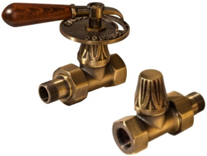 Вентиль Royal Thermo Набор дизайн-вентилей Retro Wood бронза прямой 1/2