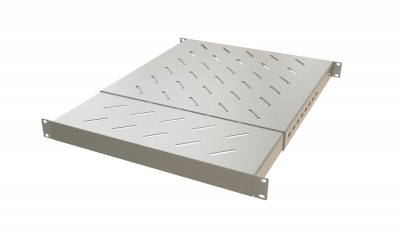 Полка Hyperline TSD3H, перфорированная, раздвижная, 1U, 483х700 мм (ШхГ), нагрузка до 220 кг, для шкафов, цвет: серый