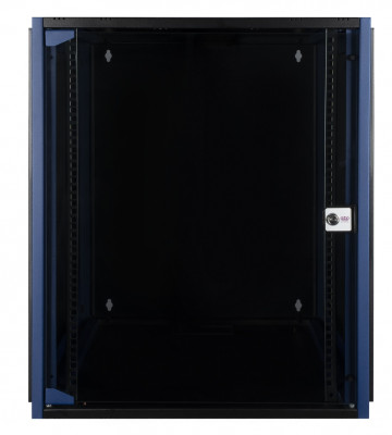 Шкаф телекоммуникационный настенный Datarex, 19", 15U, 624х600х600 мм (ВхШхГ), дверь: стекло, боковая панель: сплошная съемная, разборный, цвет: чёрный