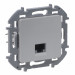 Розетка компьютерная Legrand INSPIRIA, 1x RJ45, кат. 6, неэкр., 75,8х75,8 мм (ВхШ), цвет: алюминий, (LEG.673832)