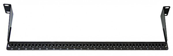 Организатор коммутационных шнуров Lanmaster, 19", 1HU, 31х100 мм (ВхГ), горизонтальный, на 24 порта, только с патч-панелями LANMASTER модели 2010 года, цвет: чёрный