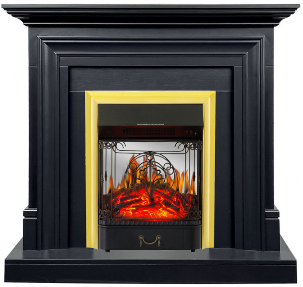 Электрокамин с классическим очагом 2D Royal Flame Bradford (Серый графит) с очагом Majestic FX M Brass/Black