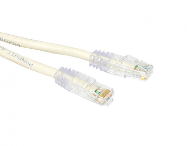 Шнур коммутационный Panduit, кат. 6, неэкр., U/UTP, RJ45/RJ45 10м, PVC, AWG24 белый, (UTPSP10MY)