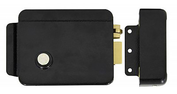 Электромеханический замок AccordTec, накладной, личинка и 5 ключей, AT-EL101AB, кнопка выхода, цвет: чёрный, (AT-01347)