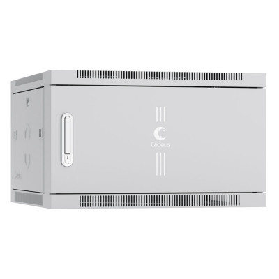 Шкаф телекоммуникационный настенный Cabeus SH-05F, 19", 6U, 368х600х600 мм (ВхШхГ), дверь: металл, боковая панель: сплошная съемная, сварной, цвет: серый, (съемная панель для крепления шкафа к стене)