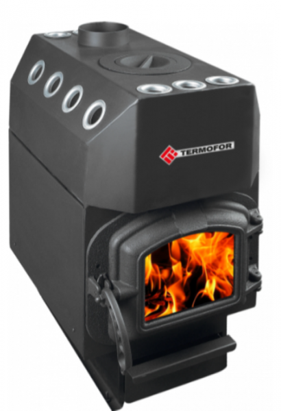Дровяная печь Термофор Ставр 9 (с чугун. кружком и чугун. дверцей) (150 м.куб)