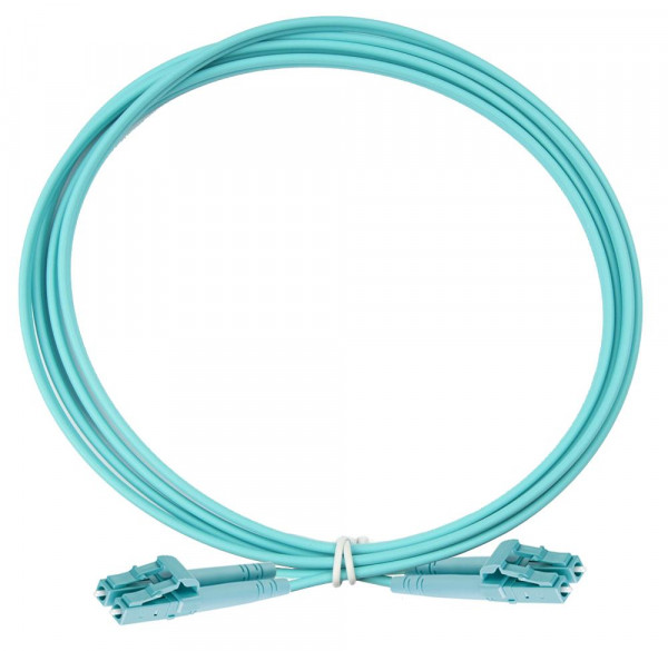 Коммутационный шнур оптический Eurolan Tight Buffer, Duplex LC/LC, OM3 50/125, LSZH (нг(A)-HF), 1м, цвет: бирюзовый, (41F-30-LC-LC-01)