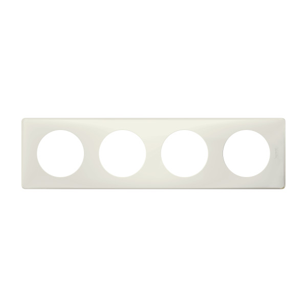 Рамка Legrand Celiane, 4 поста, 303х82х8,5 мм (ВхШхГ), плоская, универсальная, цвет: белая перкаль (LEG.066704)