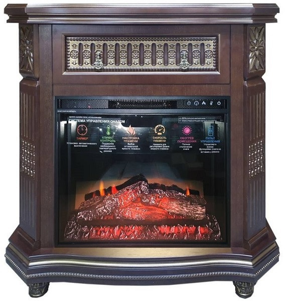 Электрокамин с широким очагом 2D InterFlame Джессика с очагом Foton 23