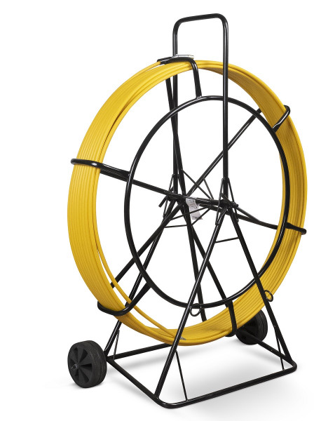 Протяжка для кабеля Cabeus, ПП, Ø с оболочкой: 9 мм, 50 м, металлическая тележка, пруток из стекловолокна, (Pull-T-9-50m)