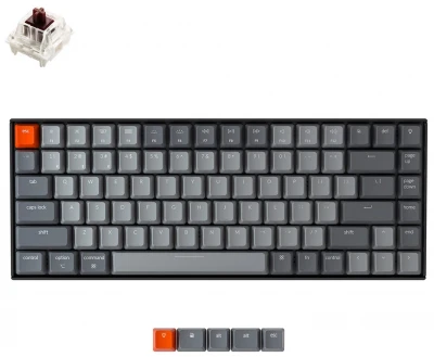 Беспроводная механическая ультратонкая клавиатура Keychron K2 White Led Gateron Brown Switch