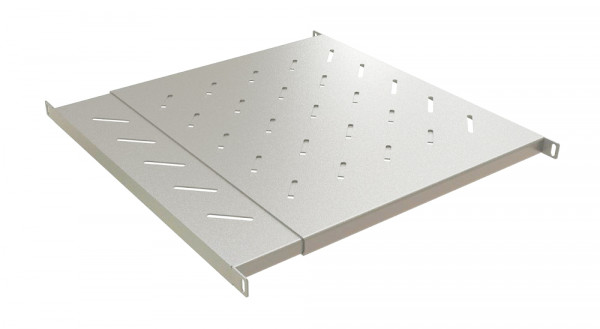Полка Hyperline TSD3L, перфорированная, выдвижная, 0,5U, 483х700 мм (ШхГ), нагрузка до 60 кг, для шкафов, цвет: серый