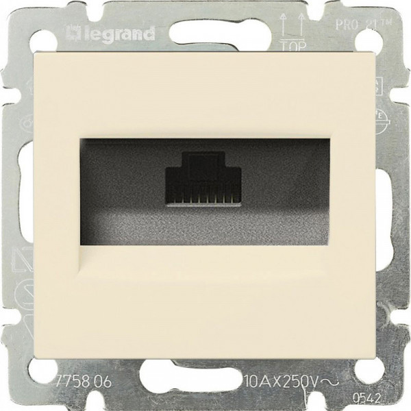 Розетка информационная Legrand Valena, 1x RJ45, кат. 6, экр., внутренняя, цвет: слоновая кость, (LEG.774132)