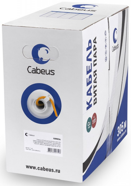Бухта Cabeus UTP-4P-Cat.6-SOLID-LSZH, 305м