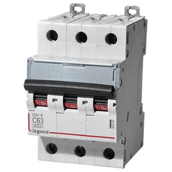 Автоматический выключатель Legrand DX3, 3 модуль, C класс, 3P, 63А, 16кА, (LEG.409260)