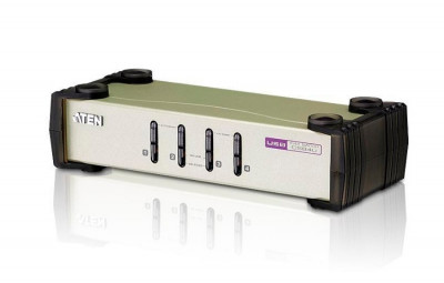 Переключатель KVM Aten, Altusen, портов: 4 х SPHD-18, 55х87х210 мм (ВхШхГ), USB, PS/2, цвет: металл