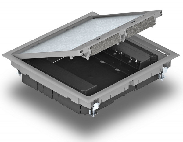 Люк напольный BETTERMANN, полиамид, тип: GES9 55U V 7011, 59х263х263 мм (ВхШхД), глубина установки: 59 мм, в пол, цвет: серый