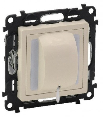 Переключатель Legrand Valena Life, кнопочный, без подсветки, 6А, внутренняя, 71х71 мм (ВхШ), цвет: слоновая кость, с н.о./н.з. контактом и шнуром 1,5 м (752224)