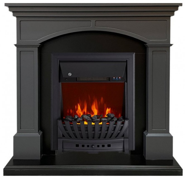 Электрокамин с классическим очагом 2D Royal Flame Langford (серый графит) с очагом Aspen Black