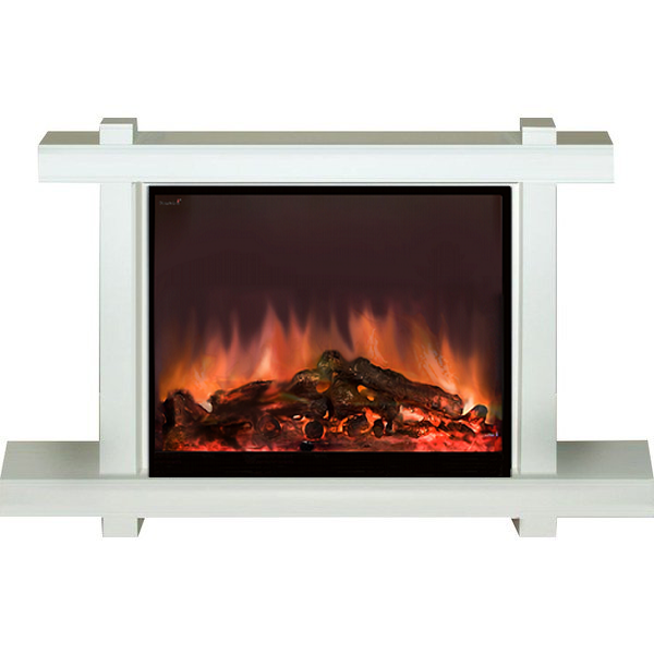 Электрокамин с широким очагом 2D Glenrich Капри Delux (Arte 28) Белый