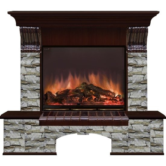 Электрокамин с широким очагом 2D Glenrich Бостон (Arte 23) камень-Алтай/цвет-Дуб 46