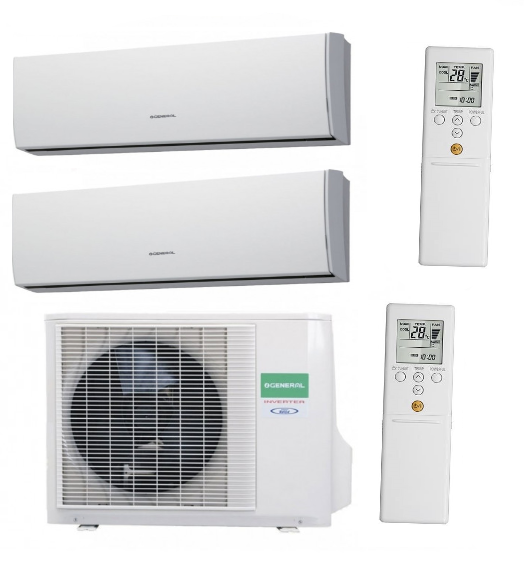 Мульти сплит система на 2 комнаты General AOHG18LAC2/ASHG09LUCA*2шт