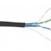 Кабель витая пара ITK, F/UTP, 2 пар., кат. 5е, проводник Ø 0,48мм, AWG24, LDPE, 100МГц, 1м (катушка 500м), (дренажный провод, рипкорд), тип прокладки: снаружи зданий, цвет: чёрный