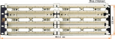 Кросс-панель Lanmaster, 19", 1HU, 300x110, кат. 5е, универсальная, неэкр., цвет: чёрный, с модулями, (LAN-RS110-300FT)