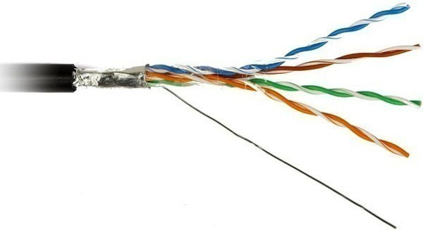 Бухта Hyperline FUTP4-C5E-S24-OUT-PE-BK-500 (FTP4-C5E-SOLID-OUTDOOR-40-500), 500м