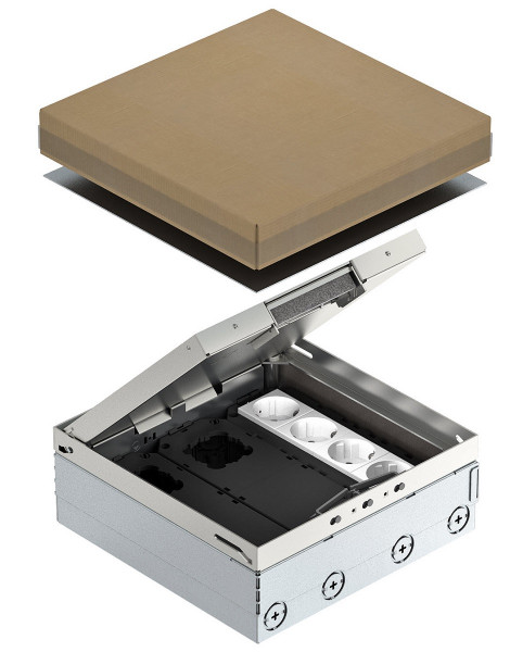 Люк напольный BETTERMANN, inox 304, тип: UDHOME9 2V GB V, 95х250х250 мм (ВхШхД), глубина установки: 95 мм, в пол