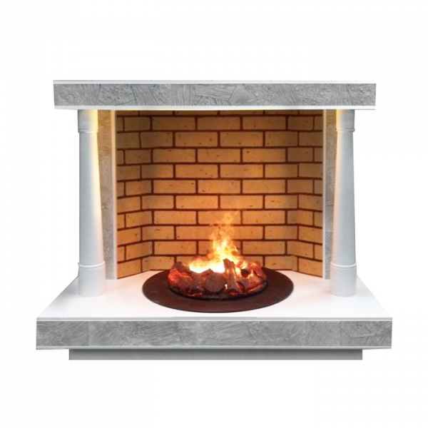 Электрокамин с широким очагом 3D Glenrich Корсика Carmen 3D Белый