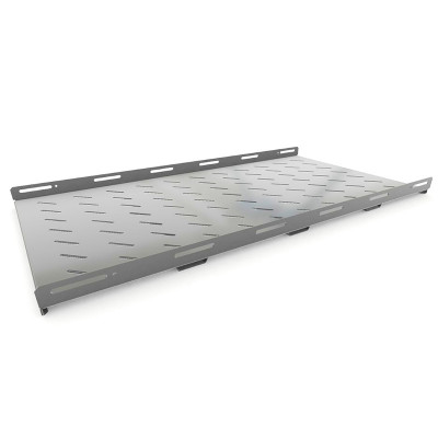 Полка Hyperline TSH3M, перфорированная, усиленная, 1U, 485х1050 мм (ШхГ), нагрузка до 50 кг, для шкафов, цвет: серый