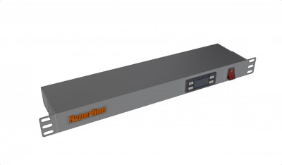 Микропроцессорная контрольная панель Hyperline, 19", 1U, 45х482х102,3 мм (ВхШхГ), для телекоммуникационных шкафов, цвет: серый