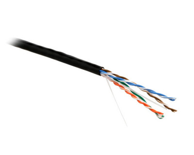 Кабель витая пара Hyperline UUTP4-C5E-P24-IN-LSZH, U/UTP, 4 пар., кат. 5е, проводник Ø 0,61мм, AWG24, LSZH (нг(A)-HF), 100МГц, 1м (305м), многожильный (patсh), тип прокладки: внутри зданий, цвет: чёрный