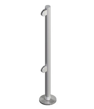 Стойка ограждения, 2 зажима для стекла OMA-04.466.A0 (КЛАССИКА)