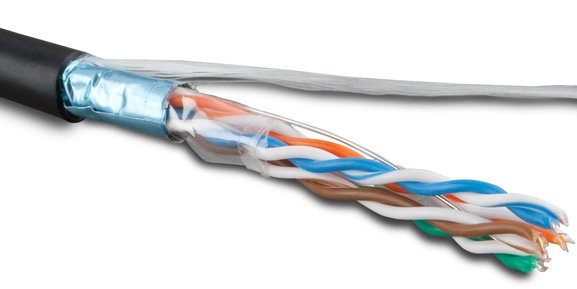 Бухта Hyperline FUTP4-C5E-S24-OUT-LSZH-BK-500, 500м