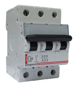Автоматический выключатель Legrand TX3, 3 модуль, C класс, 3P, 50А, 6кА, (LEG.404061)