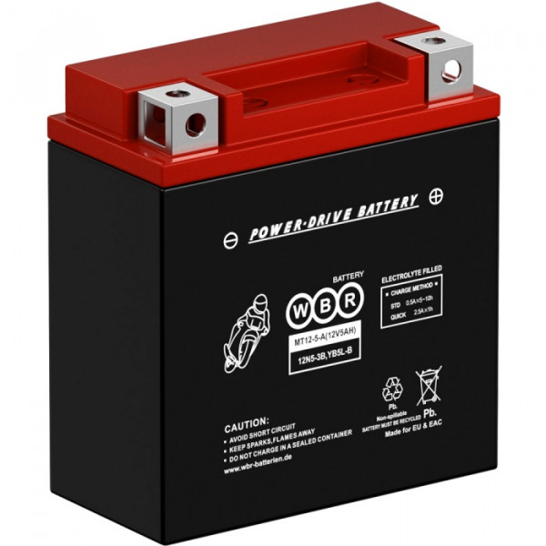 Аккумулятор для ИБП WBR MT, 130х59х119 мм (ВхШхГ),  необслуживаемый свинцово-кислотный,  12V/5 Ач, (MT12-5-A)