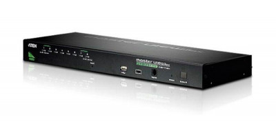 Переключатель KVM Aten, портов: 8 х SPHD-15, 44х160х433 мм (ВхШхГ), USB, PS/2, цвет: чёрный