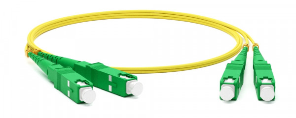 Коммутационный шнур оптический Hyperline, Duplex SC/SC (APC), OS2 9/125, LSZH, Ø 2мм, 10м, цвет: жёлтый, (FC-D2-9-SC/AR-SC/AR-H-10M-LSZH-YL)