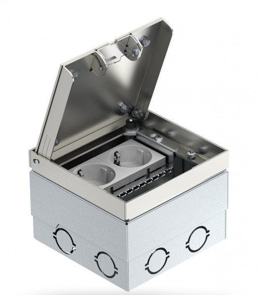 Люк напольный BETTERMANN UDHOME2, inox 304, укомплектованный, 95х125х125 мм (ВхШхД), глубина установки: 95 мм, универсальный, цвет: серый