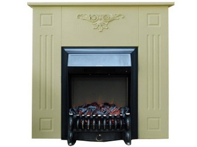 Электрокамин с классическим очагом 2D Glenrich Лотос М (Fobos BL,BR) Слоновая кость