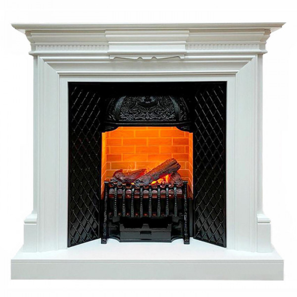 Электрокамин с классическим очагом 3D Dimplex Chelsea Белый с очагом Cassette 400