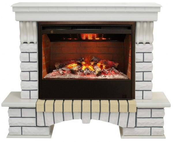 Электрокамин с широким очагом 3D Real-Flame Country 26 WT с очагом 3D Helios 26