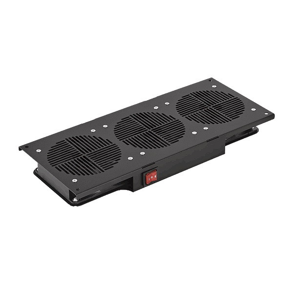 Вентиляторный модуль SILART SVB, встраиваемый, 12V, 44х400х176 мм (ВхШхГ), вентиляторов: 3, 48 дБ, поток: 579 м3/ч, для шкафов, цвет: чёрный