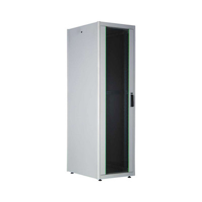 Шкаф телекоммуникационный напольный Lande DYNAmic Basic, IP20, 26U, 1300х600х800 мм (ВхШхГ), дверь: стекло, задняя дверь: металл, боковая панель: сплошная съемная, разборный, цвет: серый, (LN-DB26U6080-LG-121-F)
