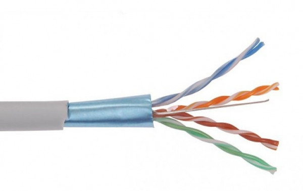 Кабель витая пара Datarex, F/UTP, 4 пар., кат. 5е, проводник Ø 0,52мм, AWG24, PVC, 100МГц, 1м (катушка 305м), тип прокладки: внутри зданий, цвет: белый