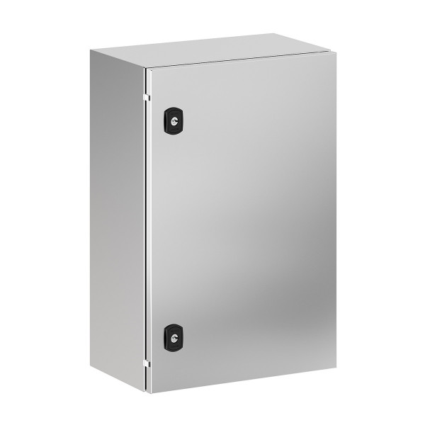 Шкаф электротехнический настенный DKC STH, IP66, 300х400х150 мм (ВхШхГ), монтажая панель: 300х400 (ВхШ), дверь: металл, корпус: aisi 316, цвет: нержавеющая сталь, с фланцем, (R5STH0341F-316)