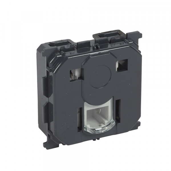 Розетка телефонная Legrand, 1x RJ12, IP20, неэкр., 112х109 мм (ВхШ), цвет: чёрный, (LEG.067340)