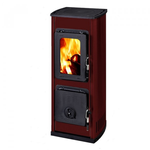 Дровяная печь THORMA MILANO II AT TERMOPLATE, бордовая